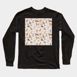 Pencil drawn cat Long Sleeve T-Shirt